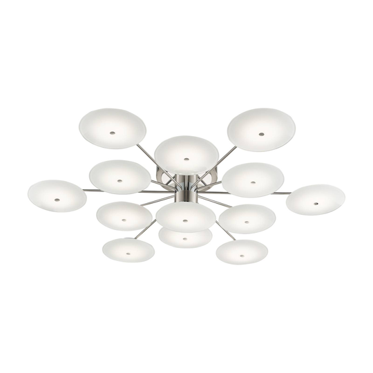 B+M LEUCHTEN Astra taklampa, 13 lampor, nickel