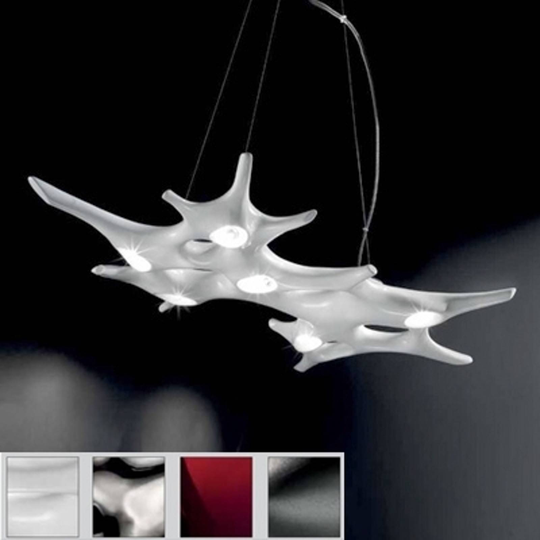 Abstrakt formad taklampa BAOBAB, vit