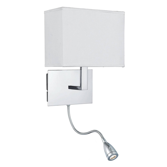 Vägglampa 6519 med LED-läslampa, krom