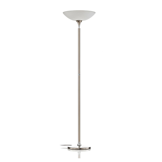 BANKAMP Opera LED-uplight-golvlampa, nickel