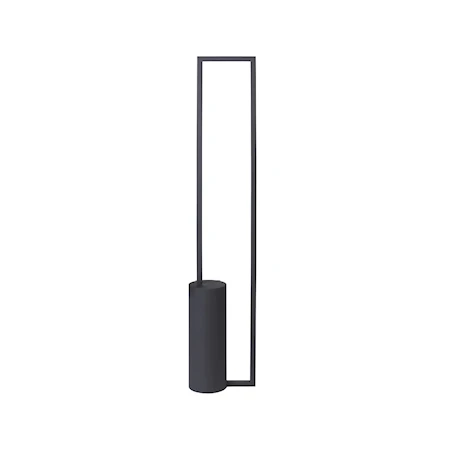 Cylinder Golvlampa 130x25 cm Stål Svart