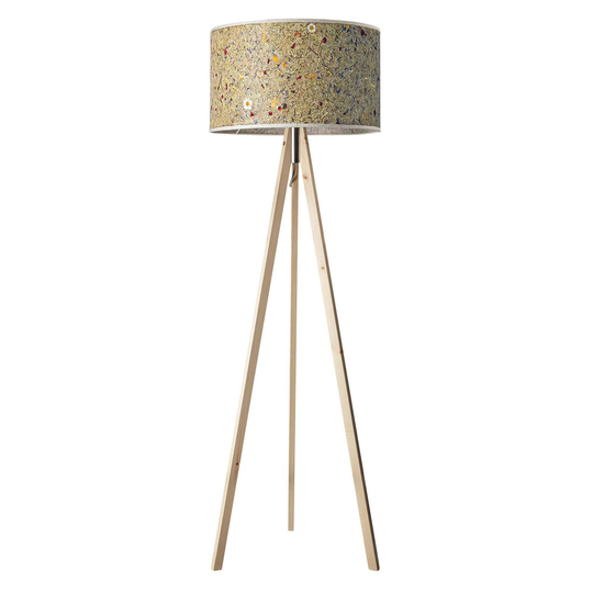 LeuchtNatur Ligno golvlampa cembra, hö/alpäng
