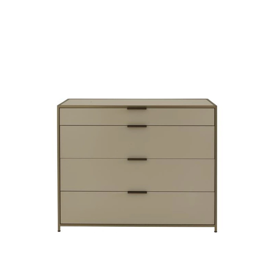 Dita Chest of Drawers, White Lacquer, 1 Upper Drawer White Lacquered