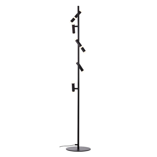LED-golvlampa Lagano, svart, 5 lampor