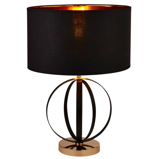 Golvlampa Orbit, svart-guld