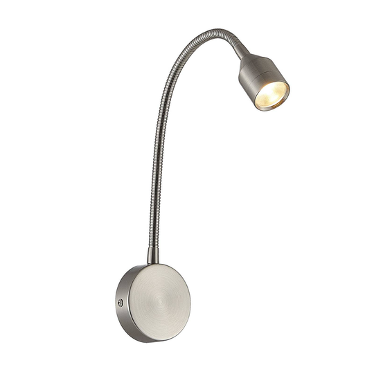 Lindby Djamila LED-vägglampa, satinerad nickel