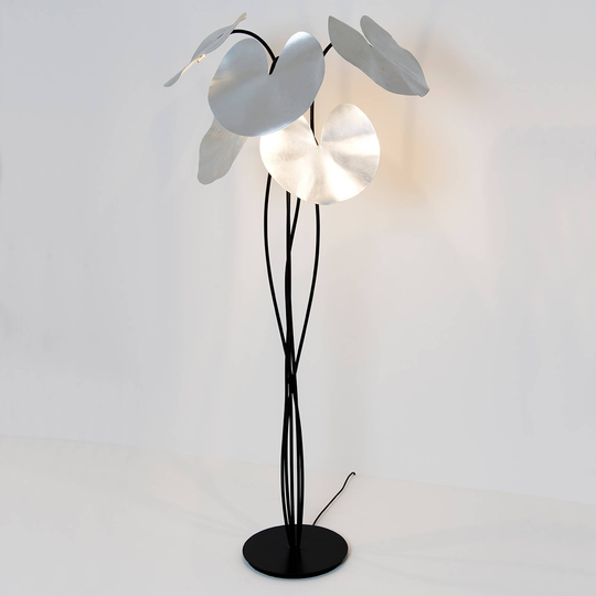 Golvlampa Controversia med LED, skärm silver