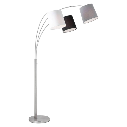 Golvlampa Melvin, 3 lampor, svart/grå/vit