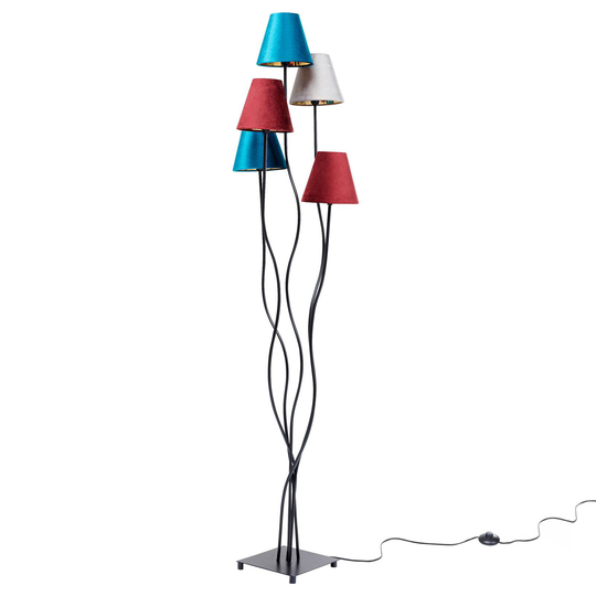 Kare FlexibleVelvet golvlampa 5 lampor svart/blå