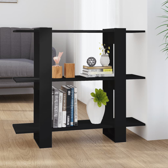 vidaXL Bokhylla/rumsavdelare svart 100x30x87 cm