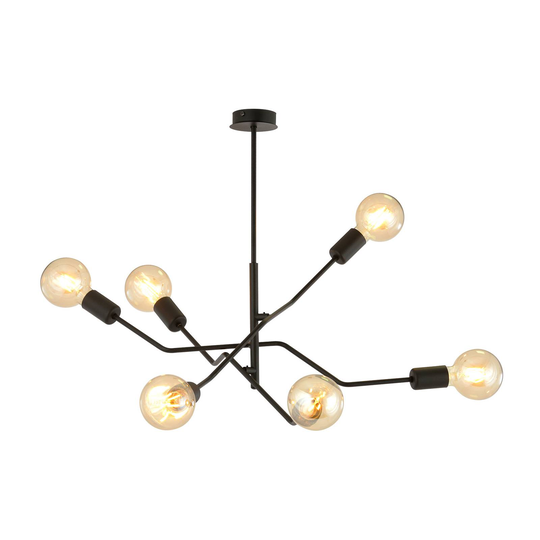 Taklampa Frix, svart, 6 lampor