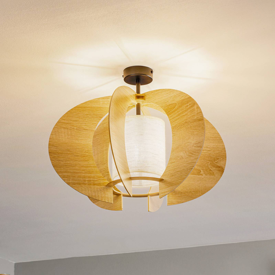 Taklampa Modern C M med trälameller Ø 50 cm