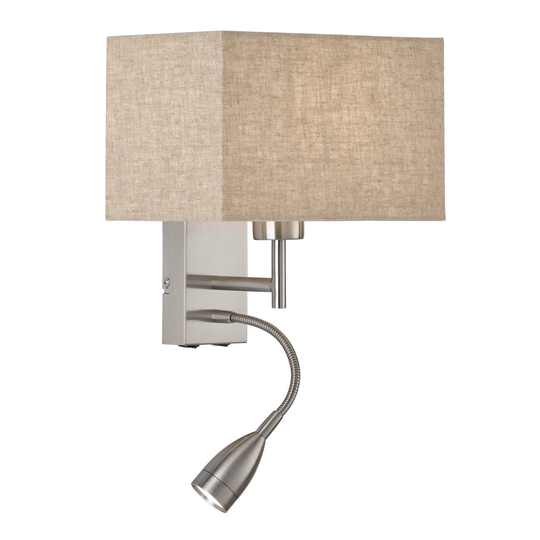 Vägglampa Dream, läslampa, lin, sand/nickel