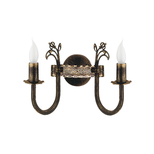 Vägglampa Castle mörkt handpatinerad 2 lampor