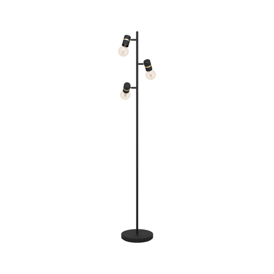 Golvlampa Lurone, svart, 3 lampor