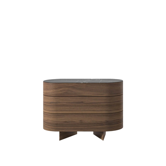 558 Rondos, 160x55, American Walnut, Marquinia Marble Top