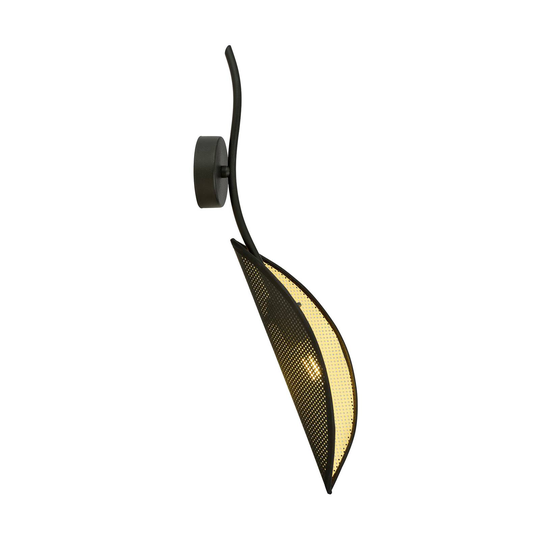 Vägglampa Lotus, svart/guld, 1 lampa