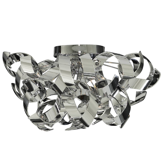 Kromfärgad taklampa Curls i avslappnad design