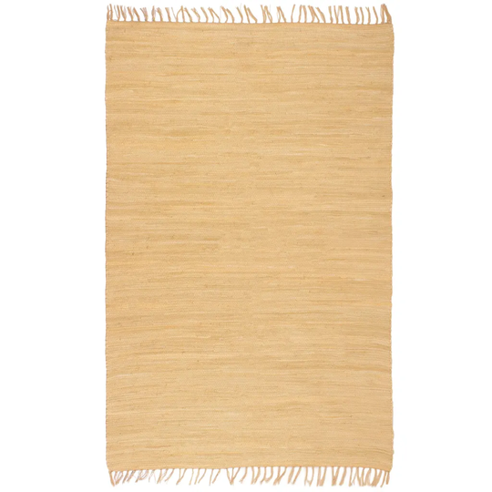 Handvävd matta Chindi bomull 160x230 cm beige