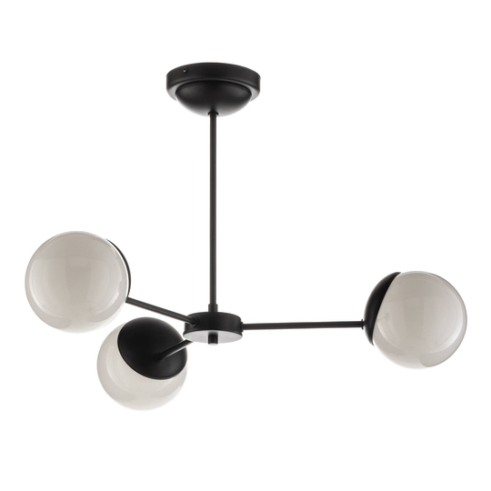 Taklampa Sfera 3 lampor avstånd glas/svart