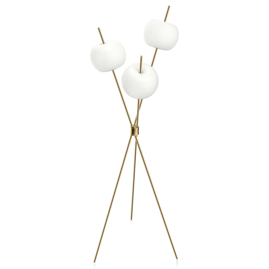 Kundalini Kushi - modern LED-golvlampa, mässing