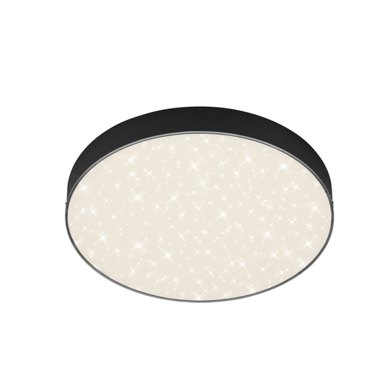 LED-taklampa Flame Star, Ø 28,7 cm, svart