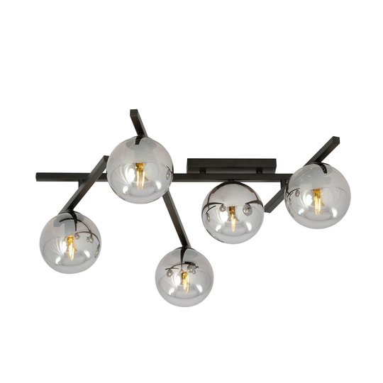 Taklampa Smart, svart/grafik, 5 lampor