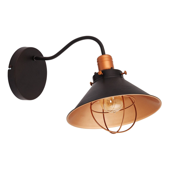 Vägglampa Garret I i mörkbrun/koppar