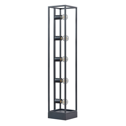 Lindby Xamara golvlampa, ram, svart, 5 lampor