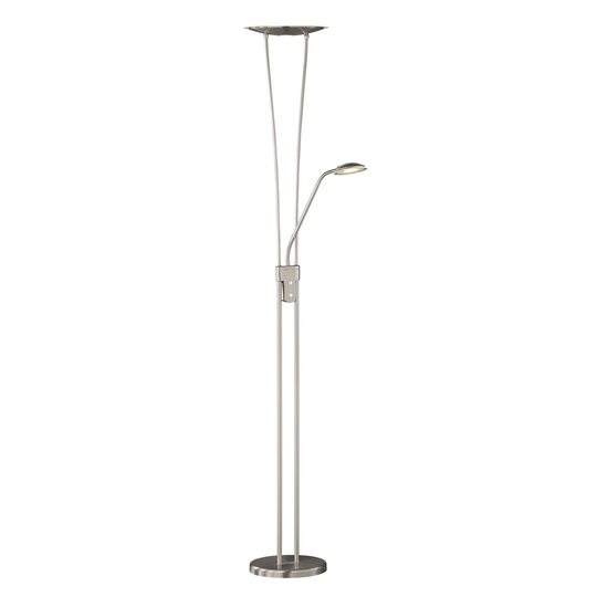 LED-golvlampa Vico med läslampa, matt nickel
