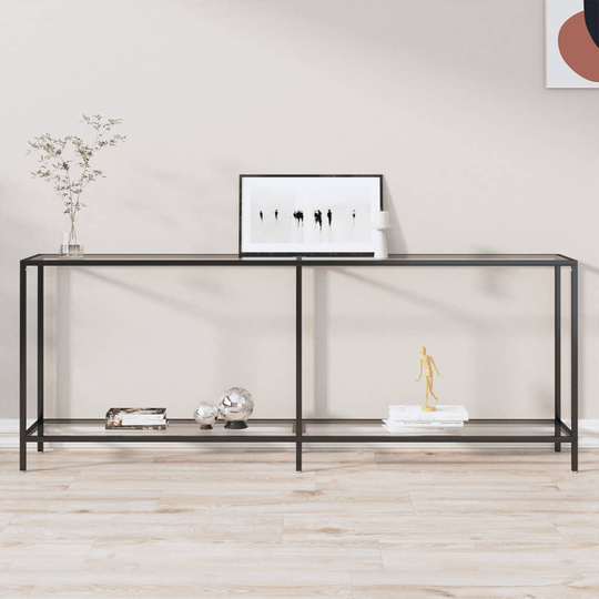 vidaXL Konsolbord transparent 200x35x75,5 cm härdat glas