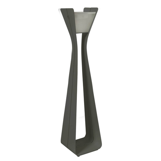 LED-solcellslampa Osmoz av aluminium, 175 cm, grå