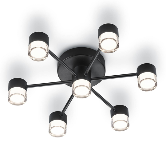 Helestra Kala LED-taklampa, svart, 7 lampor