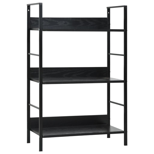 vidaXL Bokhylla 3 hyllplan svart 60x27,6x90,5 cm spånskiva