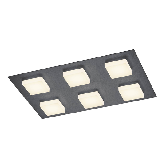 BANKAMP Luno LED-taklampa 6 lampor antracit
