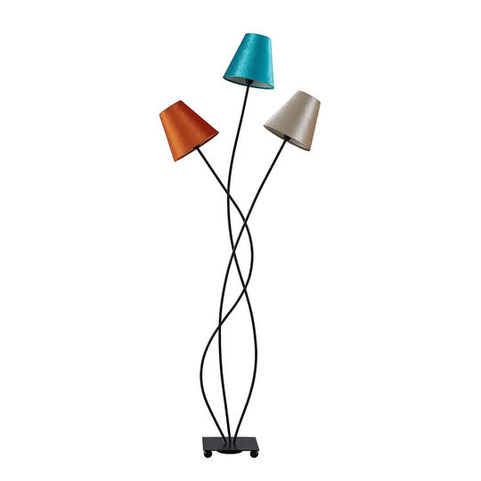 Lindby Komalie golvlampa, 3 lampor, färgad