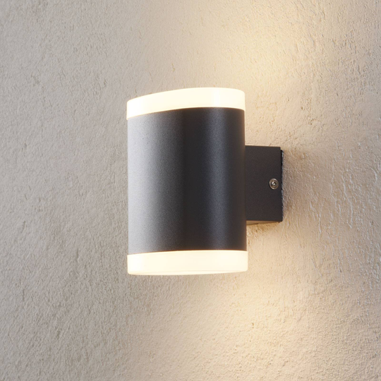 LED-utomhusvägglampa Maurus, mörkgrå, 2 lampor