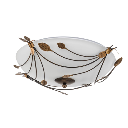 Foglie taklampa 46 cm, 2-armad