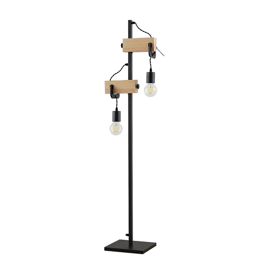 Lindby Asya golvlampa, trä, svart