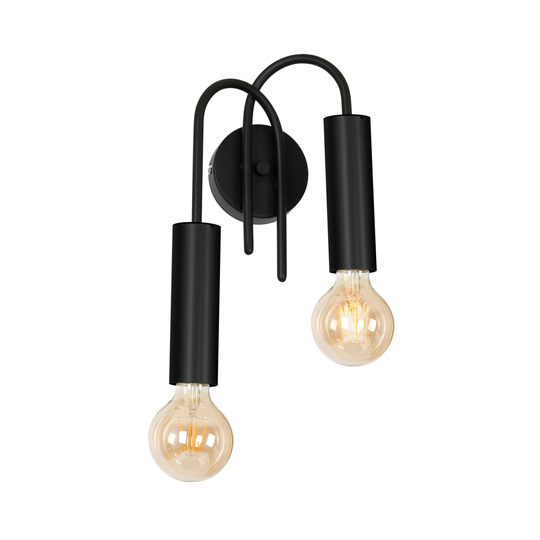 Vägglampa Aidan, svart, 2 lampor