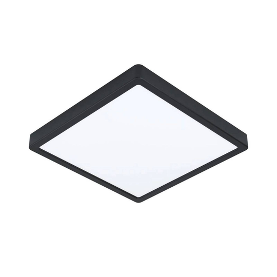 LED-taklampa Fueva 5, IP20 svart 28,5x28,5cm