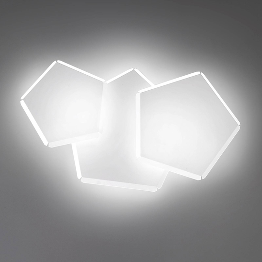 LED-vägglampa Pleiadi i vitt, 3 lampor