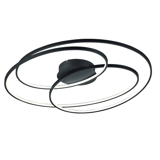 LED-taklampa Gale, 80 cm, svart matt