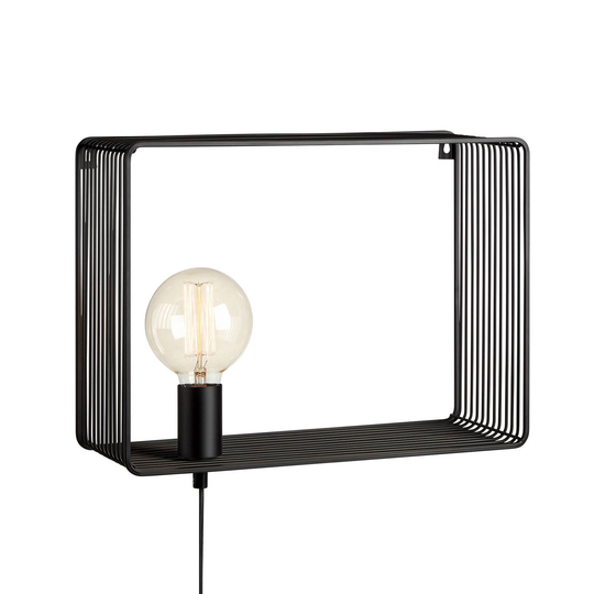 Vägglampa Shelf, svart