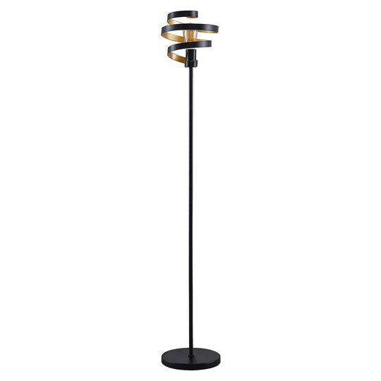 Lindby Colten golvlampa, svart, guld