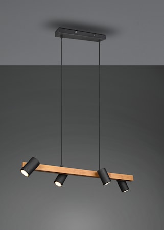 Marley Taklampa 80 cm 4L 4xGU10 Svart/Trä