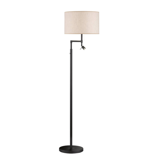 Golvlampa Teramo med LED-läslampa skärm sand