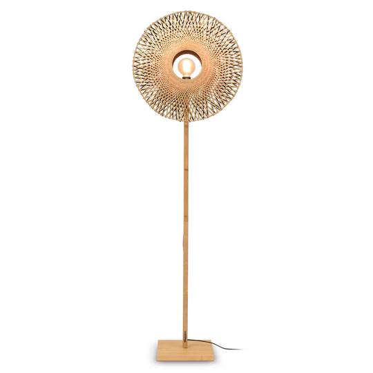 GOOD & MOJO Kalimantan golvlampa, skärm Ø60 cm