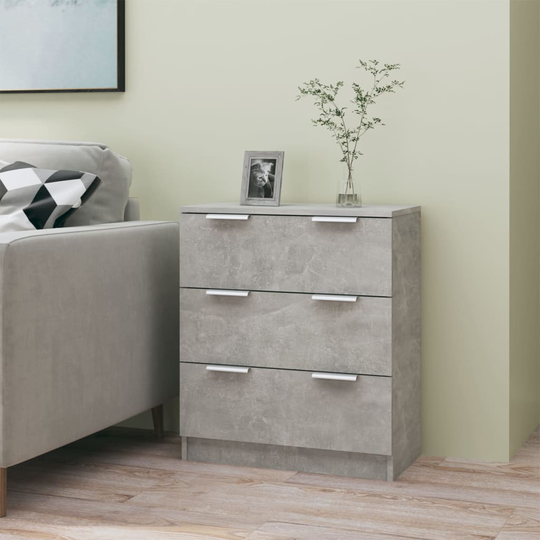 vidaXL Byrå betonggrå 60x30x70 cm konstruerat trä