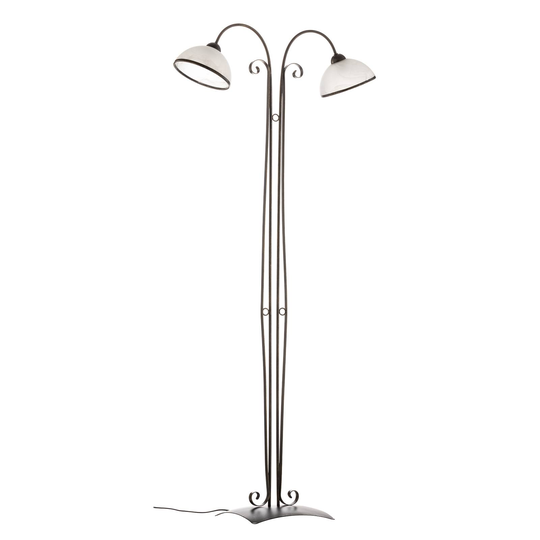 Golvlampa Antica i lanthusstil, 2 lampor